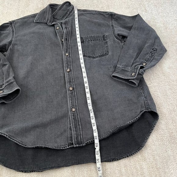 Aritzia Denim Forum The 80s Comfy Oversize Denim Button Up Shirt Top S - Picture 5 of 10
